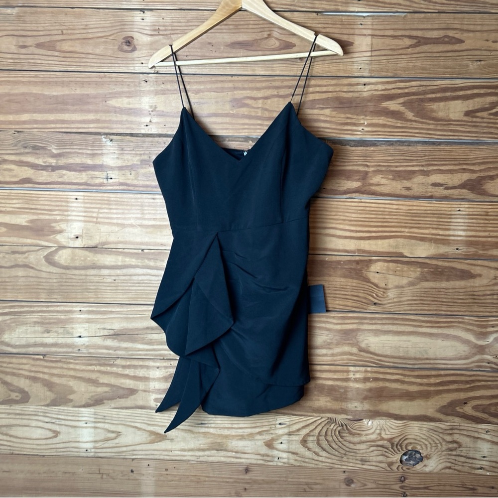 Lulu's Black Ruffle Mini Dress
